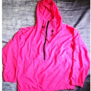 Pinwheels VTG Hot Pink Pullover Anorak Windbreaker Jacket with Hood‎ Lightweight